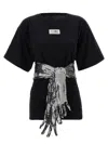 Mm6 Maison Margiela Cotton T-shirt With Gloves In Black