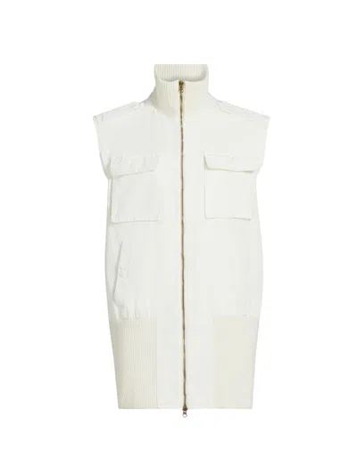 Mm6 Maison Margiela Women's Canvas Cargo Vest In White