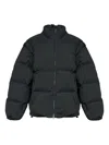 Mm6 Maison Margiela Short Puffer Jacket High Collar In Black
