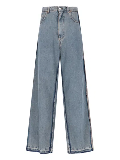 Mm6 Maison Margiela Women's Denim Jeans With Pocket Lining In Gray