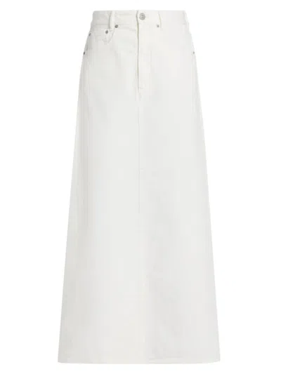 Mm6 Maison Margiela Women's Denim Maxi Skirt In Off White
