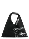 Mm6 Maison Margiela Mini Classic Japanese Established-print Top-handle Bag In Black