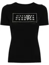 Mm6 Maison Margiela Numbers-motif Cotton T-shirt In Black