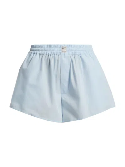 Mm6 Maison Margiela Relaxed Cotton Poplin Lounge Shorts In Blue