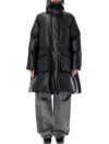 Mm6 Maison Margiela Signature Long Padded Down Jacket In Black