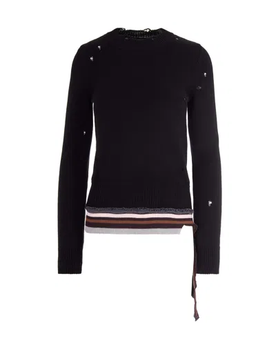 Mm6 Maison Margiela Women's Mini Sweater In Black-multicolor