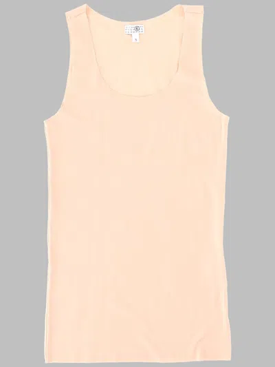Mm6 Maison Margiela Women's Mini Tank Top In Soft Cotton Blend In Nude