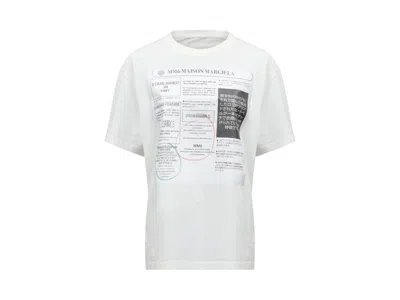 Pre-owned Mm6 Maison Margiela Women's Mm6 Advertisment T-shirt In White