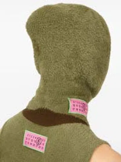 Pre-owned Mm6 Maison Margiela Women's Mm6 Wool Blend Balaclava In Moss