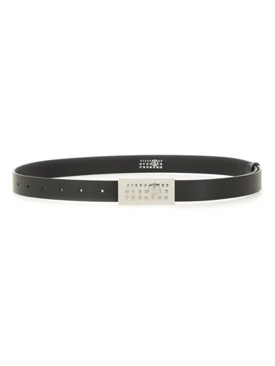 Mm6 Maison Margiela Women's Numeric Logo Belt In Black