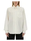 Mm6 Maison Margiela Women's Stripe Cotton Shirt In White