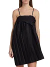Mm6 Maison Margiela Pleated Foldover Mini Dress In Black