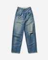 Mm6 Maison Margiela Women S Loose-fit Distressed Denim Trousers Medium In Blue