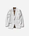 Mm6 Maison Margiela White Stretch Polyester Blend Blazer In White