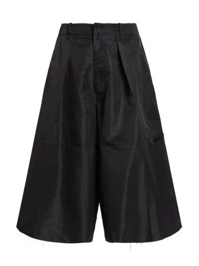 Mm6 Maison Margiela Women's Satin Raw Edge Crop Trousers In Black