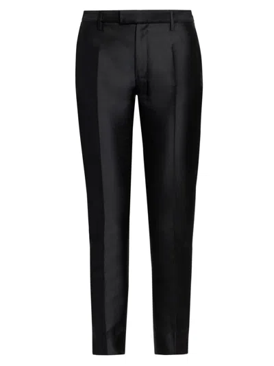 Mm6 Maison Margiela Women's Satin Tapered Crop Trousers In Black