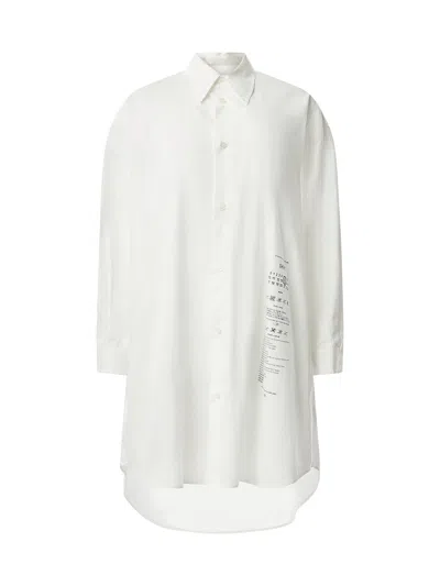 Mm6 Maison Margiela White Cotton Poplin Shirt Minidress In 100 White