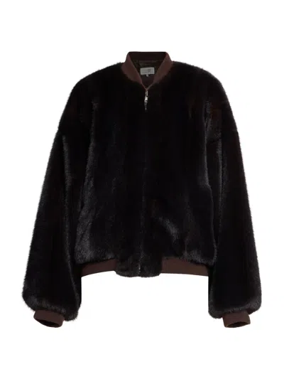 Mm6 Maison Margiela Women's Sports Faux Fur Jacket In Brown