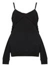 Mm6 Maison Margiela Off-shoulder Cotton Sweatshirt In Black