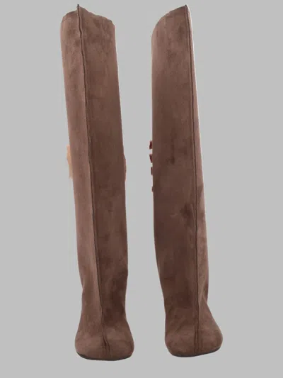 Mm6 Maison Margiela Women's Tall Suede Boots In Brown