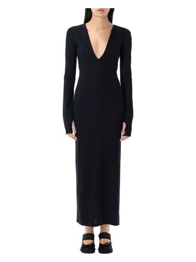 MM6 MAISON MARGIELA WOMEN'S V-NECK LONG DRESS