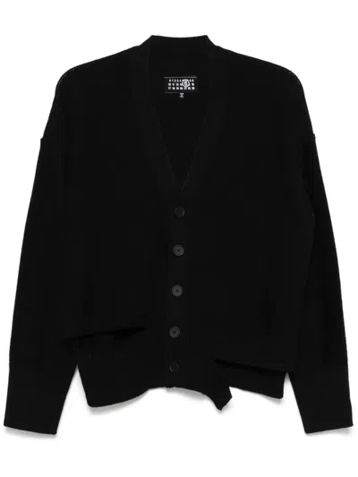 Mm6 Maison Margiela Women's V-neck Knit Cardigan In Black