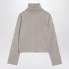Mm6 Maison Margiela Beige Wool Blend Turtleneck Sweater In Gray