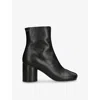 Mm6 Maison Margiela Round Toe Leather Ankle Boots With Seam Detailing