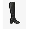 Mm6 Maison Margiela Black Leather Anatomic Stitch Boots In Black