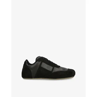 MM6 MAISON MARGIELA WOMENS BLACK ANATOMIC LEATHER LOW-TOP TRAINERS EUR 40 / 7 UK