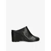 Mm6 Maison Margiela Womens Mm6 Anatomic Slipper Leather Wedge Heel In Black