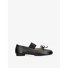 Mm6 Maison Margiela Smooth Leather Anatomical Ballerina In Black