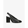 Mm6 Maison Margiela Block Heel Leather Open Toe Sandals