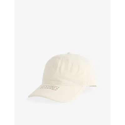 Mm6 Maison Margiela Womens Brand-embroidered Cotton Baseball Cap Cream