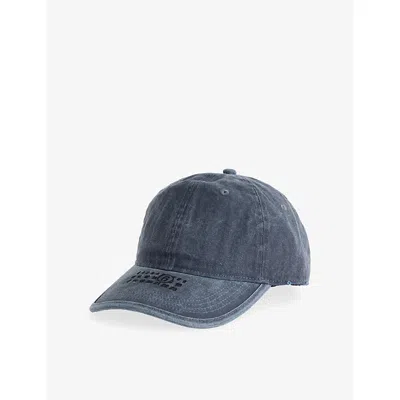 Mm6 Maison Margiela Womens Brand-embroidered Cotton Baseball Cap Navy