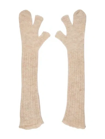 Pre-owned Mm6 Maison Margiela Womens Neutral Long Gloves W/tags