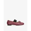 Mm6 Maison Margiela Burgundy Anatomic Numeric Ballerina Flats In Burgundy