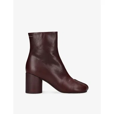 MM6 MAISON MARGIELA WOMENS MM6 TABI SPLIT-TOE 70 LEATHER ANKLE BOOTS