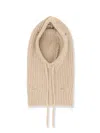 Mm6 Maison Margiela Wool Blend Balaclava With Distressed Effect In Neutral