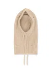 Mm6 Maison Margiela Wool Blend Balaclava With Distressed Effect In Neutral