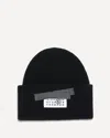 Mm6 Maison Margiela Ribbed Tape Cotton Beanie In Black