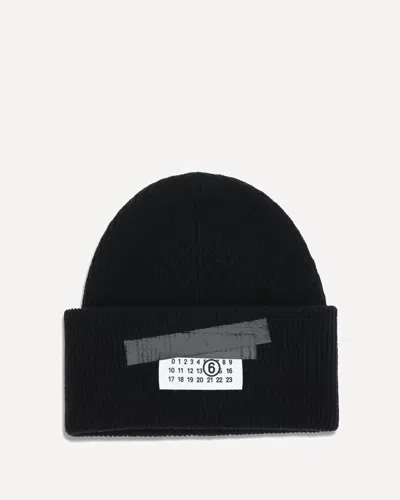 Mm6 Maison Margiela Wool-blend Beanie In Black