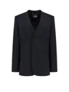 Mm6 Maison Margiela Wool Blend Blazer In Black