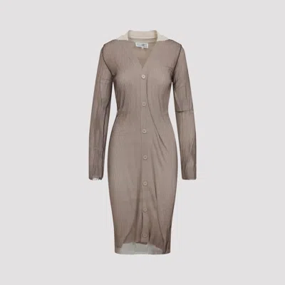 Mm6 Maison Margiela Wool Blend Cardigan For Women In Nude & Neutrals