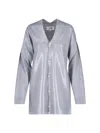 Mm6 Maison Margiela Gray Plastified Knit Cardigan In Gray