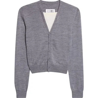 Mm6 Maison Margiela Wool-blend Cardigan In Gray