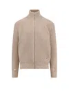 Mm6 Maison Margiela Mm6 By Maison Margiela Ribbed High-neck Knit Sweater With Distressed Details In Neutral