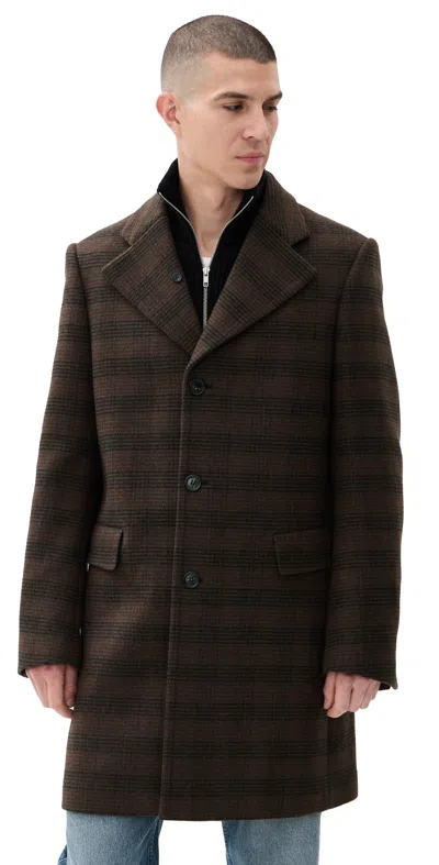 Mm6 Maison Margiela Wool Blend Coat Brown/black