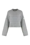 Mm6 Maison Margiela Mm6 By Maison Margiela Cropped Grey Crewneck Sweater In Gray