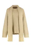 Mm6 Maison Margiela Wool-blend Crew-neck Sweater In Neutral
